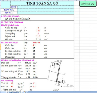 Tính toán xà gồ