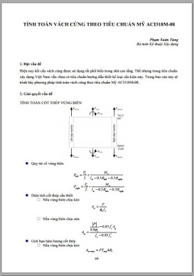 Tính toán vách cứng theo tiêu chuẩn mỹ - ACI-318-08