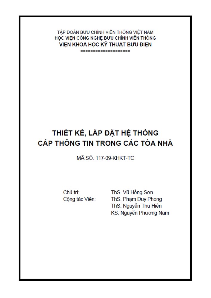 Thiết kế lắp đặt hệ thống cáp thông tin trong các tòa nhà