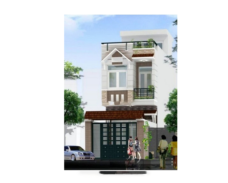 Bản vẽ miễn phí nhà phố 2 tầng 5×26.6m