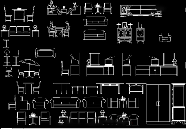 File cad bản vẽ thư viện bàn ghế cho khách sạn, hàng quán