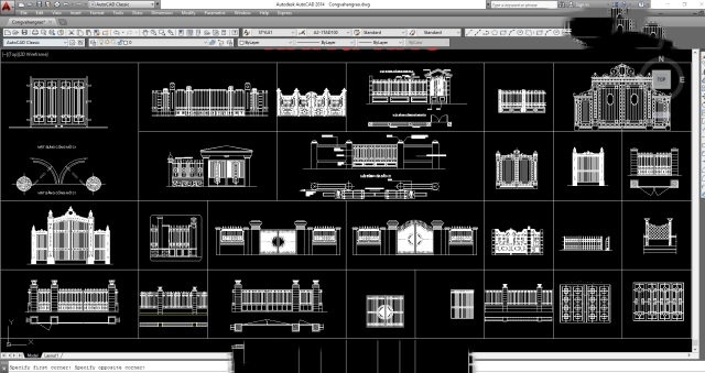 File cad mẫu cổng hàng rào miễn phí