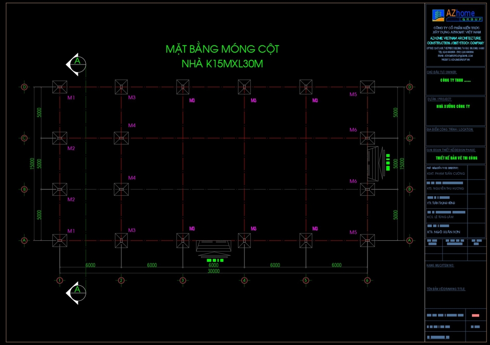 Hồ sơ thiết kế nhà xưởng 15x30m chuẩn kỹ thuật