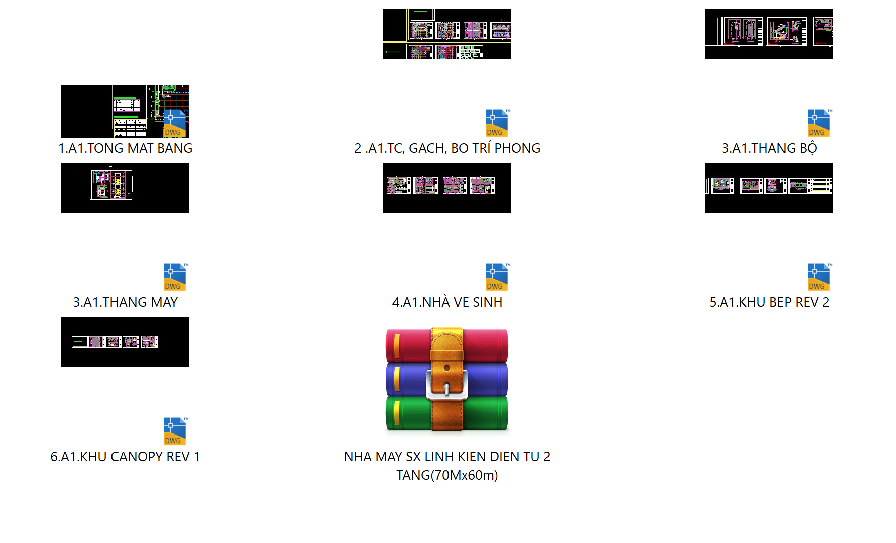 File CAD bản vẽ nhà xưởng điện tử 2 tầng 80x90m