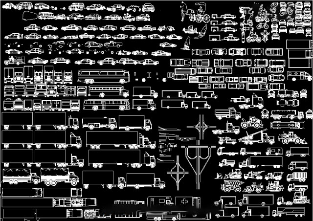 Thư viện Bản vẽ autocad các loại phương tiện giao thông