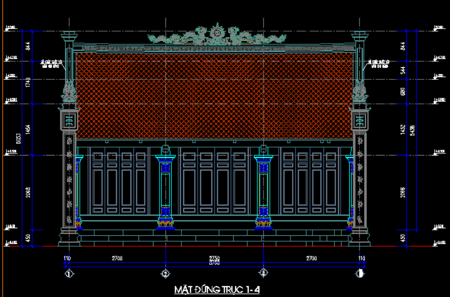 Bản vẽ autocad chi tiết nhà thờ gia đình