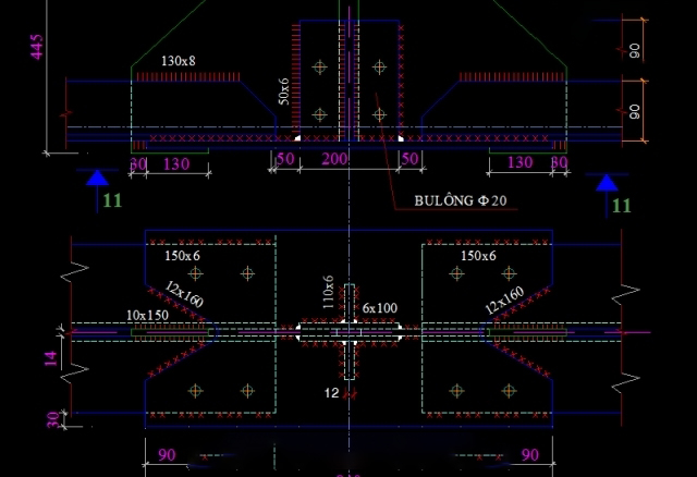 File cad kết cấu thiết kế cấu tạo nhà khung thép miễn phí