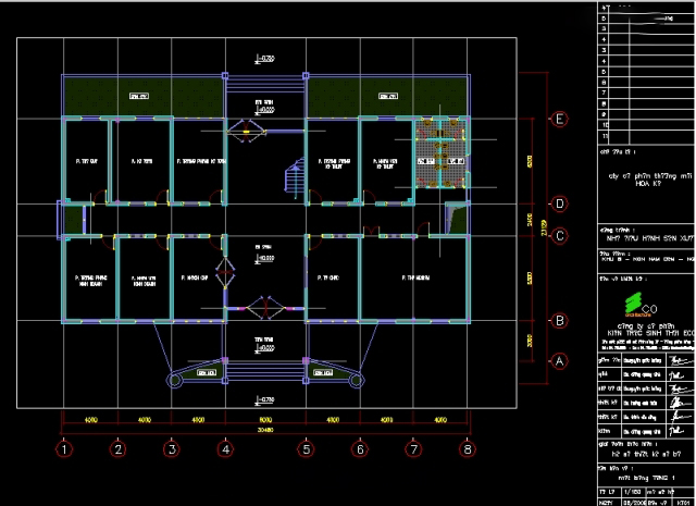 File Cad thiết kế sơ bộ Mặt bằng Nhà điều hành 2 tầng văn phòng công nghiệp