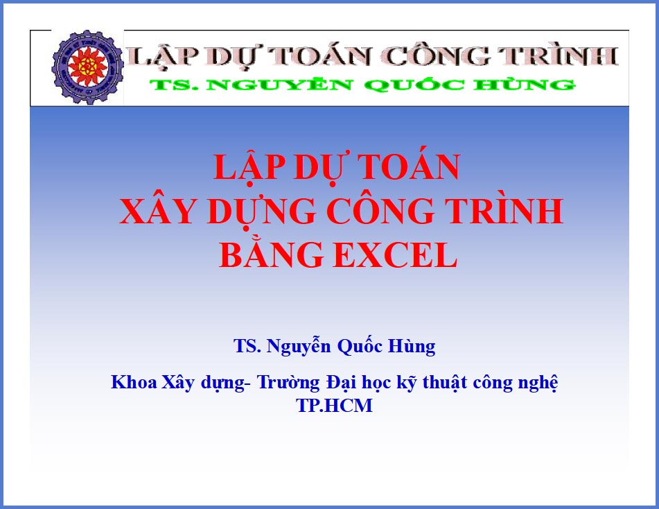 Lập dự toán xây dựng công trình bằng excel
