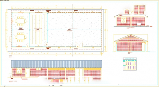 File cad thiết kế nhà kho 1 tầng chi tiết miễn phí