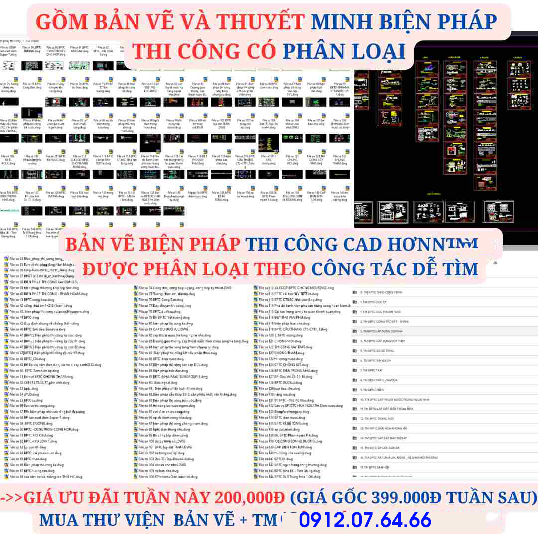 1.85GB kho bản vẽ biện pháp thi công, thuyết minh chỉ với 200K